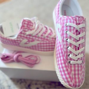 Tretorn Pink & White Gingham Nylite 4 Plus sneaker NIB size 8